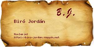 Biró Jordán névjegykártya